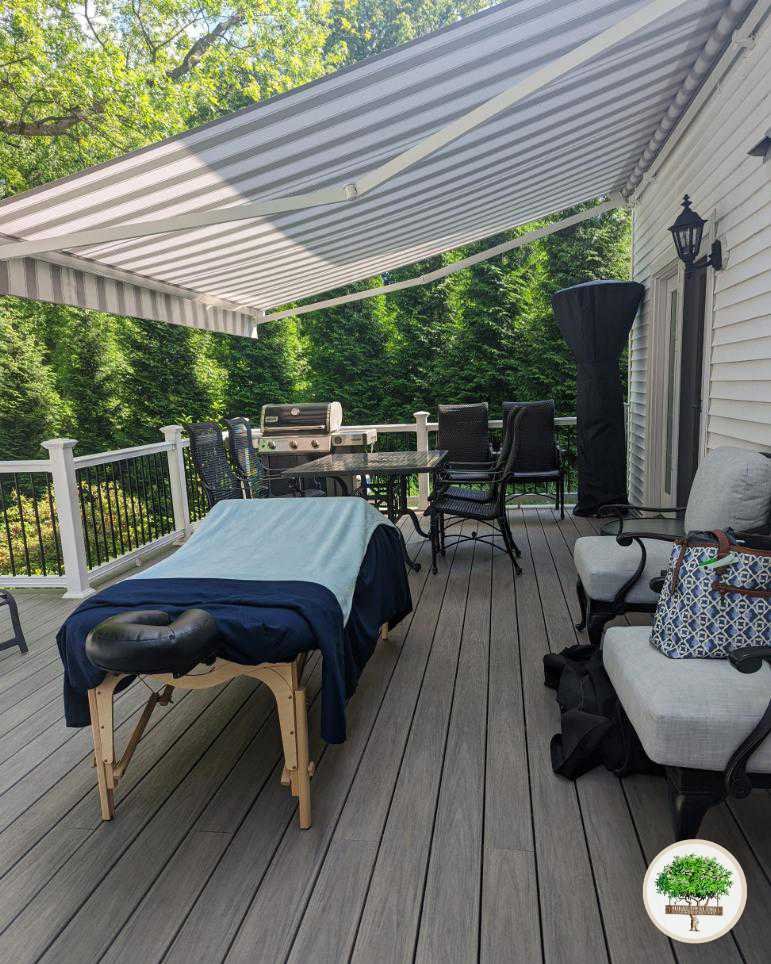 In-Home Mobile Massage On Clients Outdoor Patio